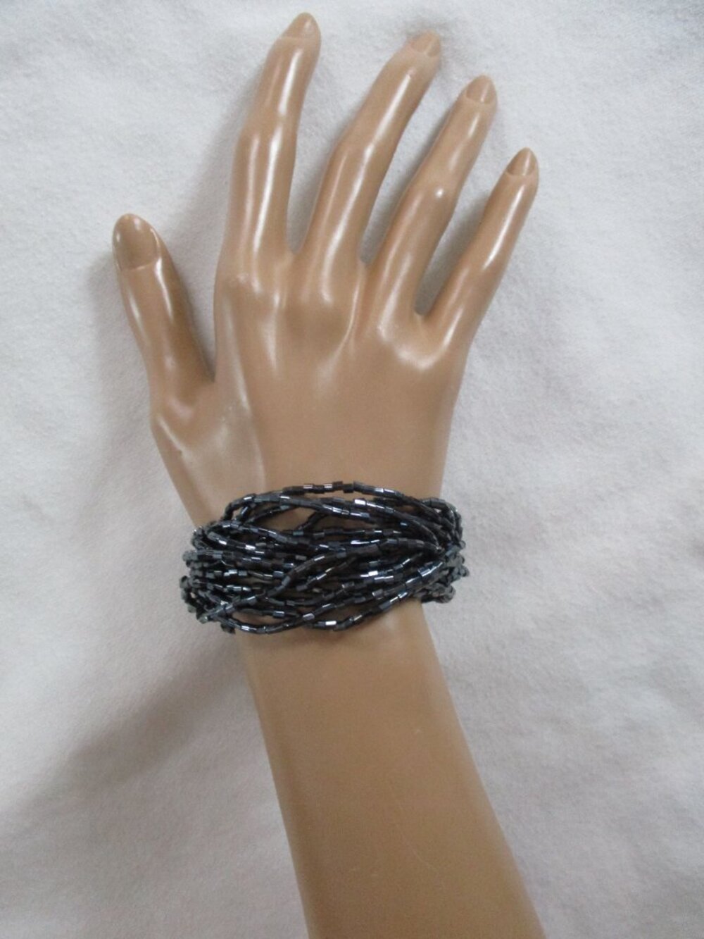 NEW Two's Company Black Beaded Bracelet Multiple Strands NWT